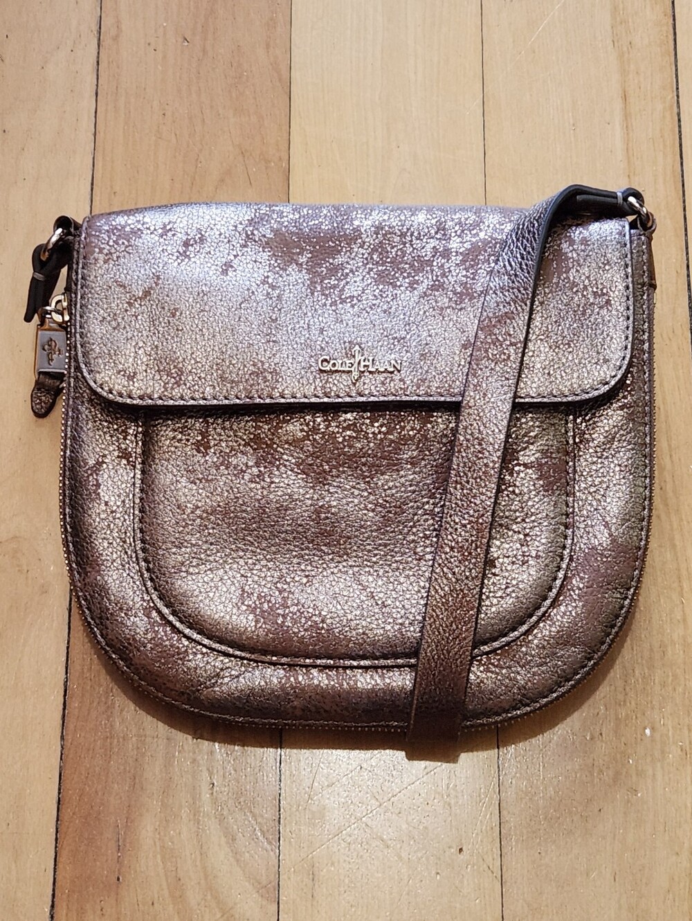 Cole Haan Leather Metallic Crossbody Bag